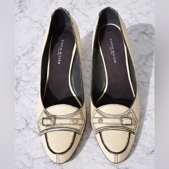 Karen Millen Shoes - Karen Millen Cream and Black Heels